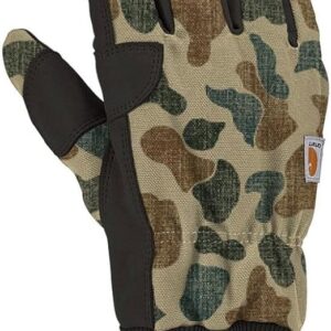 Carhartt Men's GL0801M Insulated Duck Synthetic Leather Knit Cuff Glove